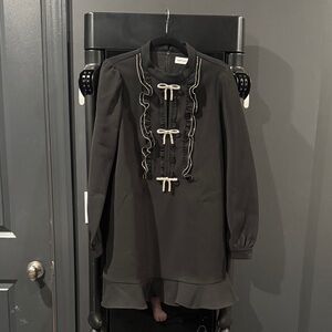 Self-Portrait bibi crepe mini dress - Black